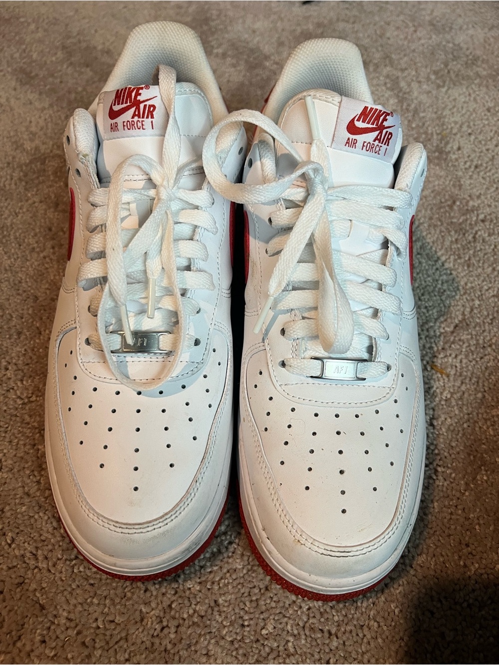 Nike Air Force 1 Low Men's Sneakers - White/Red